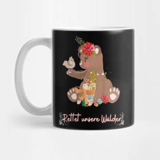 Teddy Bär Wald Retten Prinzessin Blumen Süß Mug